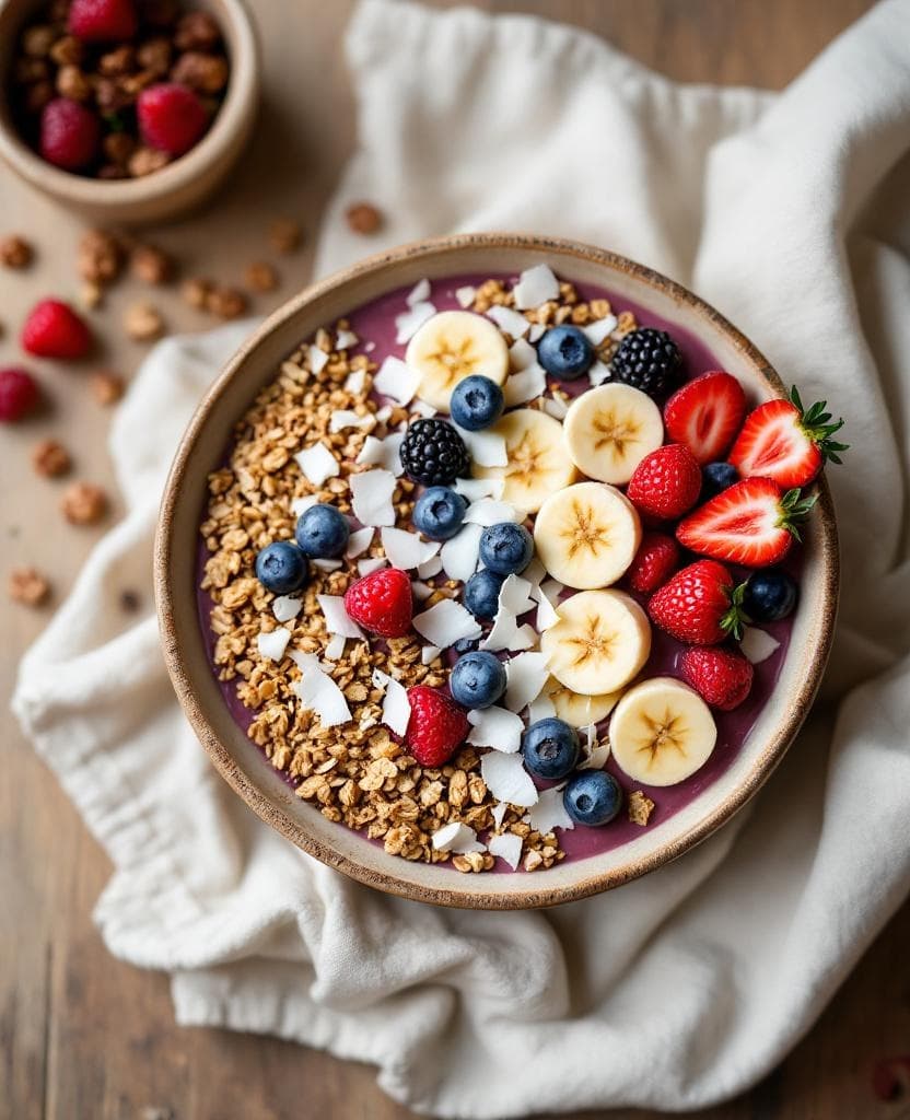 Açaí bowl, banana & granola — Brazil breakfast recipe Açaí bowl, banana & granola — Brazil breakfast recipe