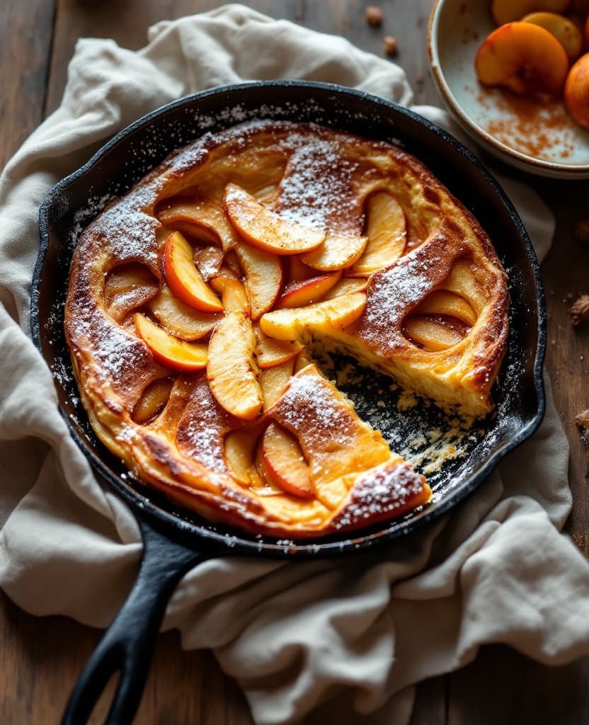 Apfelpfannkuchen, skillet apple pancake - Germany breakfast recipe Apfelpfannkuchen, skillet apple pancake - Germany breakfast recipe