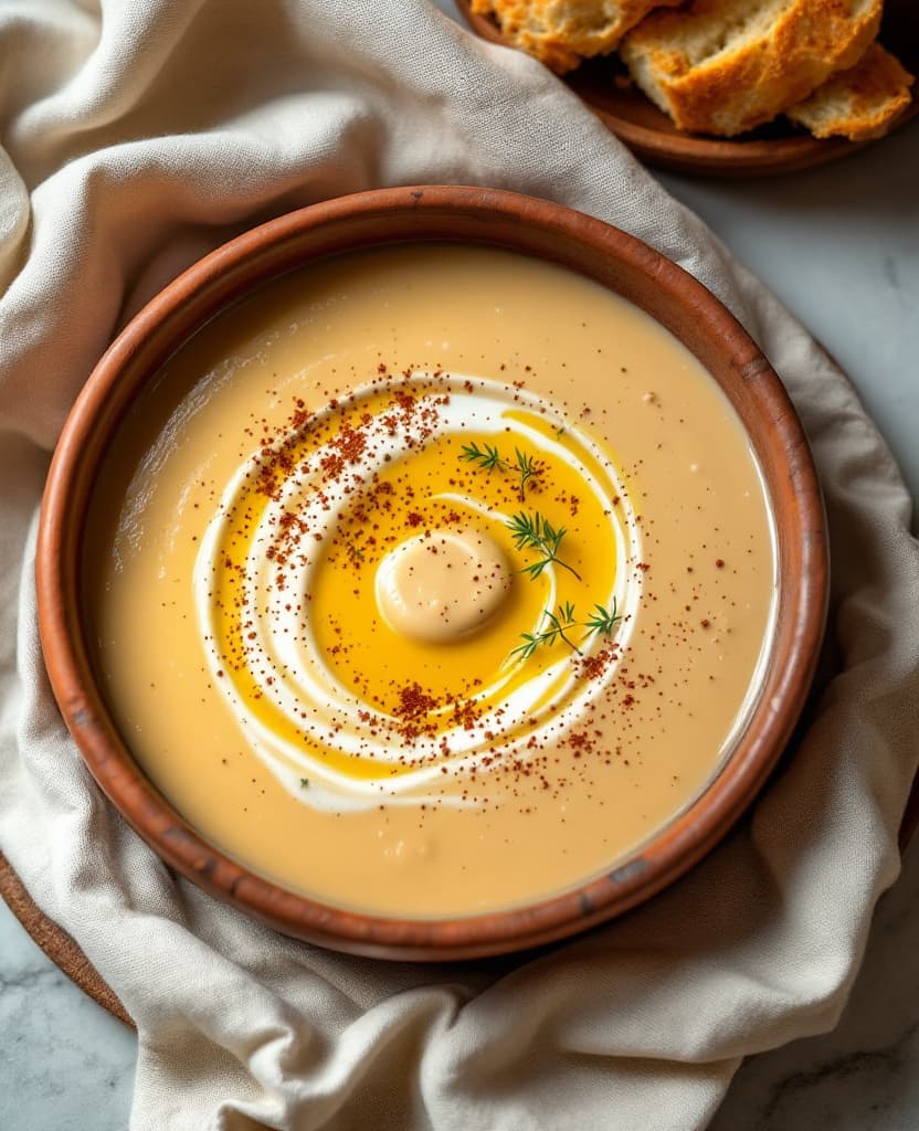 Bissara, warm fava bean soup - Morocco breakfast recipe Bissara, warm fava bean soup - Morocco breakfast recipe
