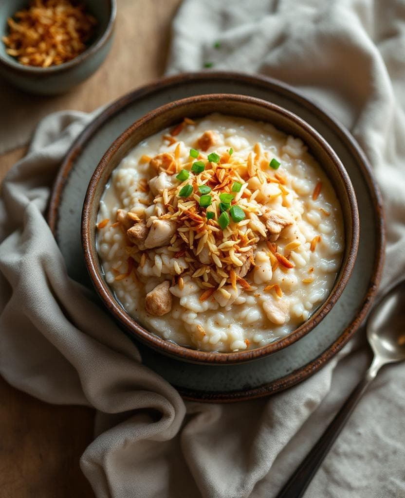 Bubur ayam, Indonesian chicken congee.