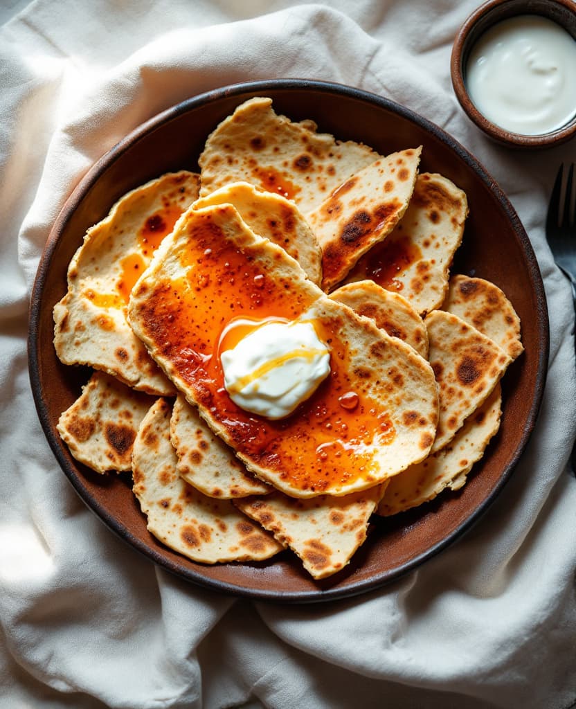 Chechebsa, torn flatbread in spiced butter - Ethiopia breakfast recipe Chechebsa, torn flatbread in spiced butter - Ethiopia breakfast recipe