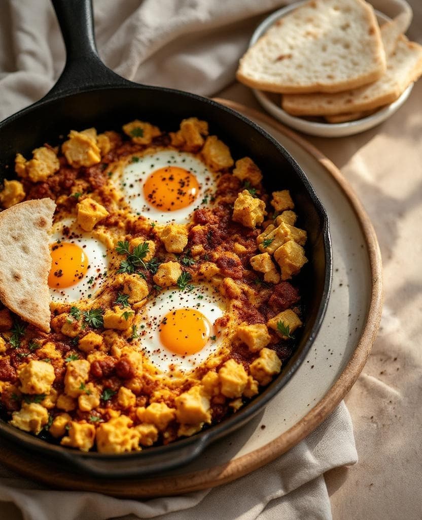 Enqulal firfir, eggs & injera — Ethiopia breakfast recipe Enqulal firfir, eggs & injera — Ethiopia breakfast recipe