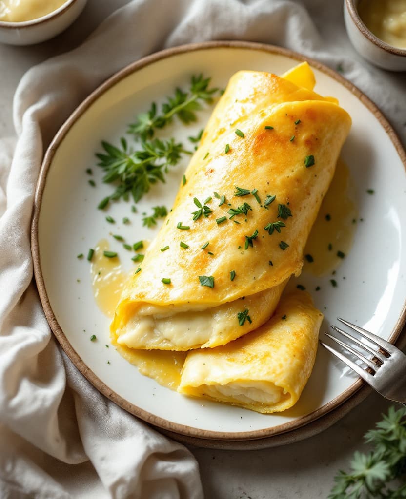 Omelette aux fines herbes, the soft rolled classic — France breakfast Omelette aux fines herbes, the soft rolled classic — France breakfast