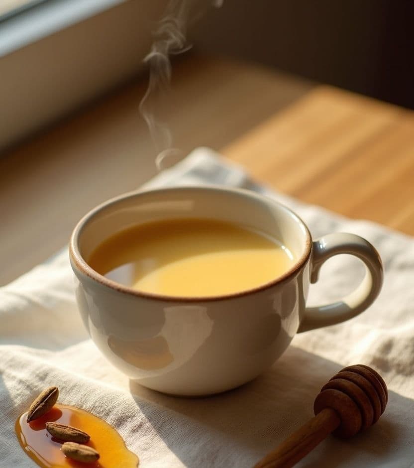 Honey-cardamom morning milk — India breakfast Honey-cardamom morning milk — India breakfast