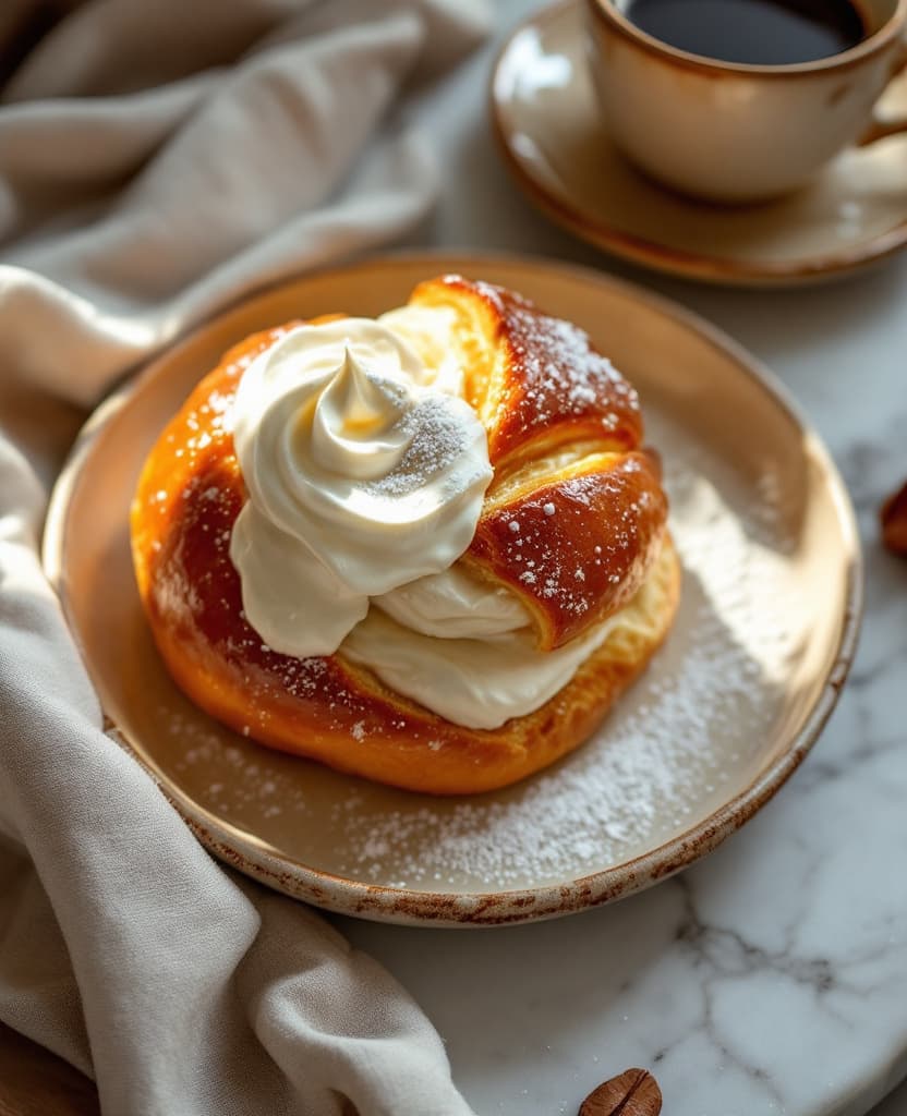 Maritozzo con la panna, Roman cream bun - Italy breakfast recipe Maritozzo con la panna, Roman cream bun - Italy breakfast recipe