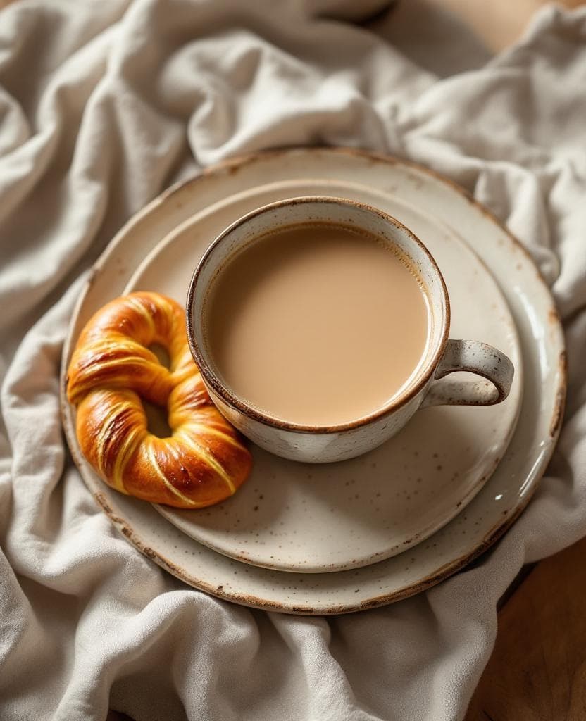 Milchkaffee, German morning coffee — Germany breakfast recipe Milchkaffee, German morning coffee — Germany breakfast recipe
