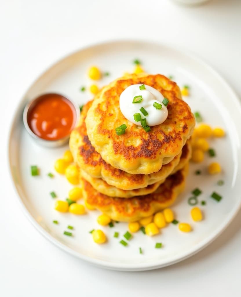 NZ corn fritters, sweet chili & sour cream.