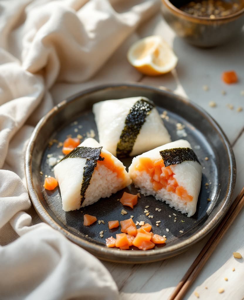 Onigiri, Japanese rice triangles — Japan breakfast Onigiri, Japanese rice triangles — Japan breakfast