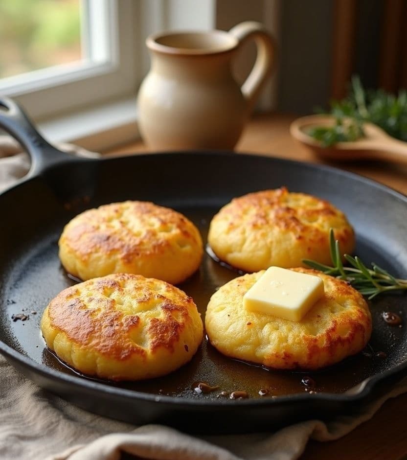 Potato farls, hot off the griddle — Ireland breakfast Potato farls, hot off the griddle — Ireland breakfast