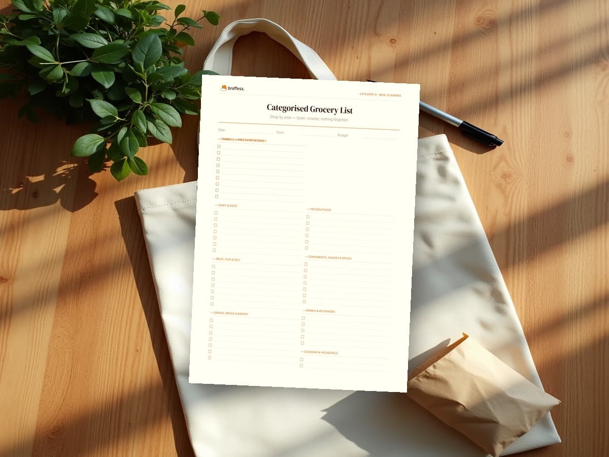 Categorised Grocery List