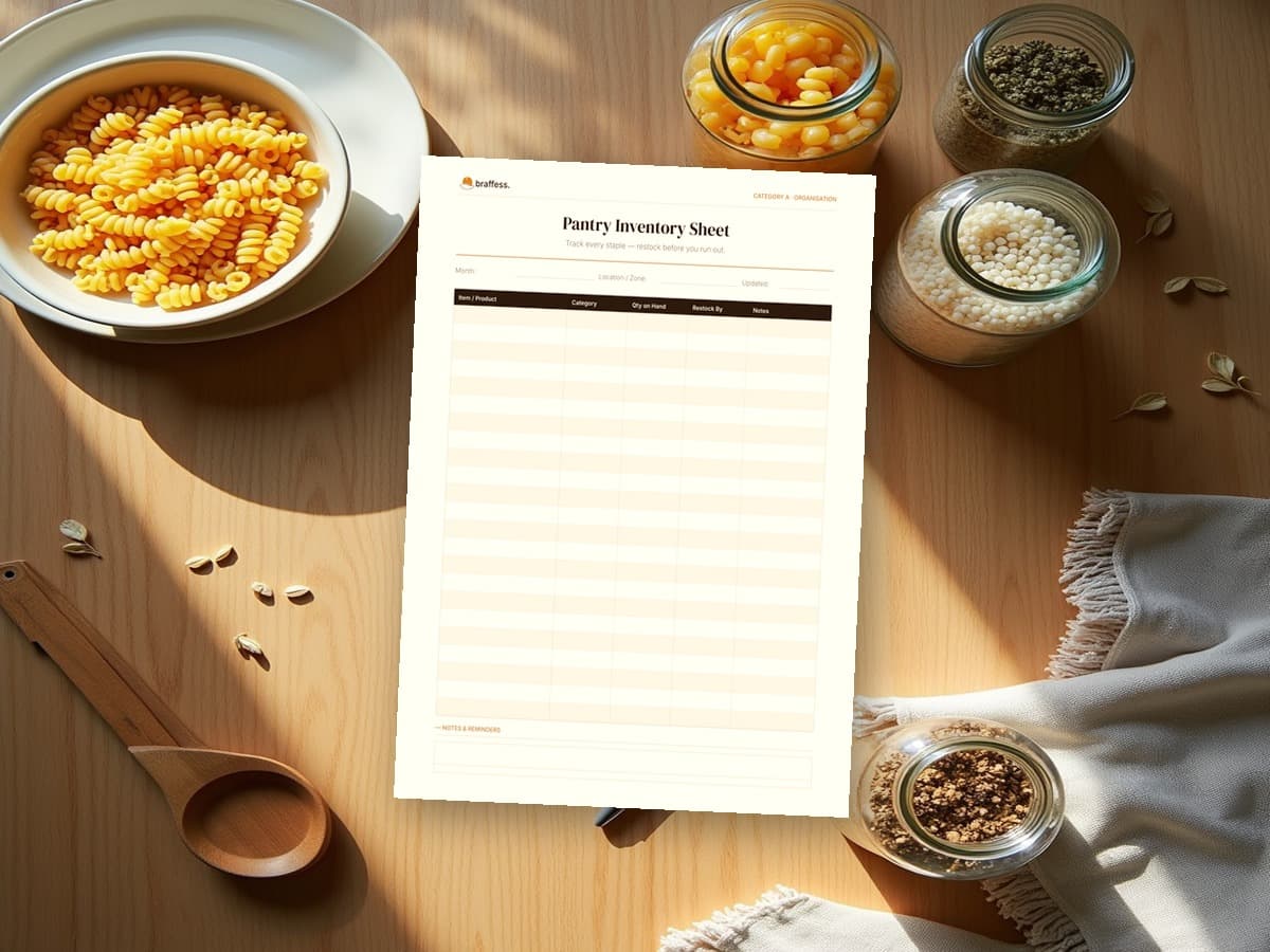 Pantry Inventory Sheet