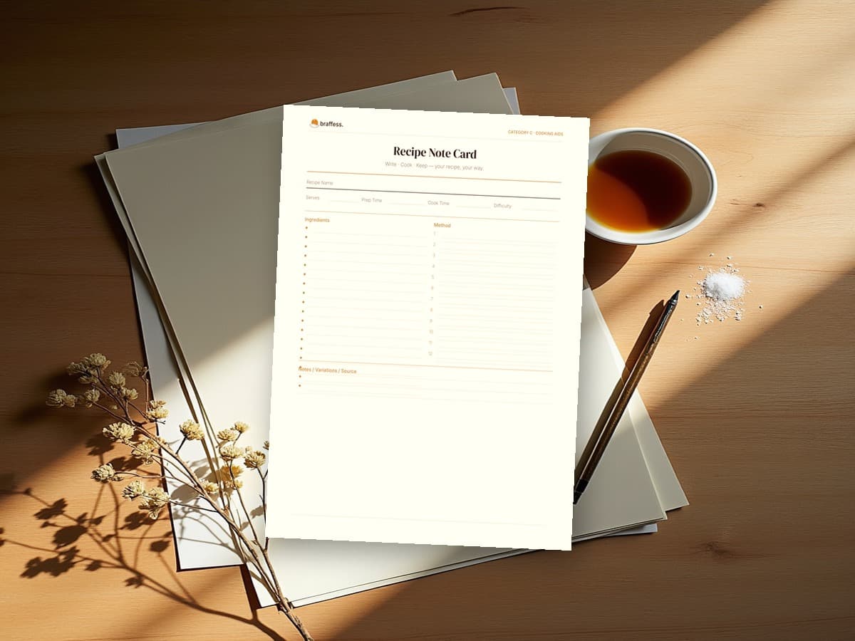 Recipe Note Card โ Single
