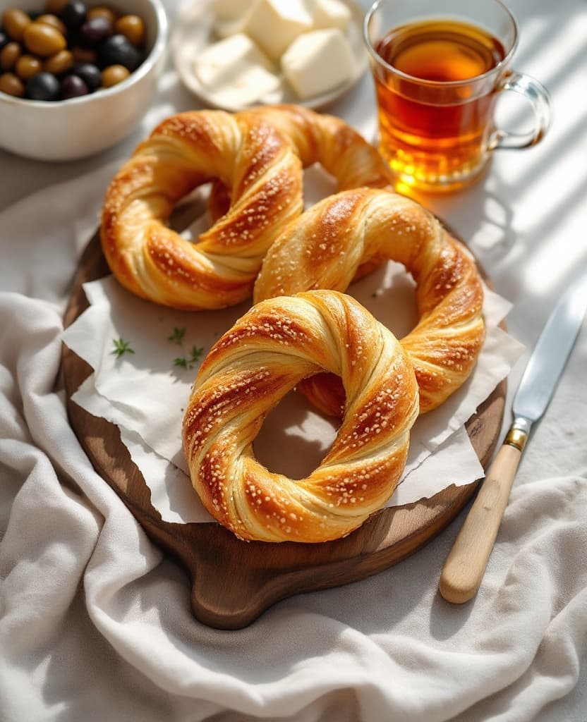 Simit, sesame-crusted bread rings - Turkey breakfast recipe Simit, sesame-crusted bread rings - Turkey breakfast recipe