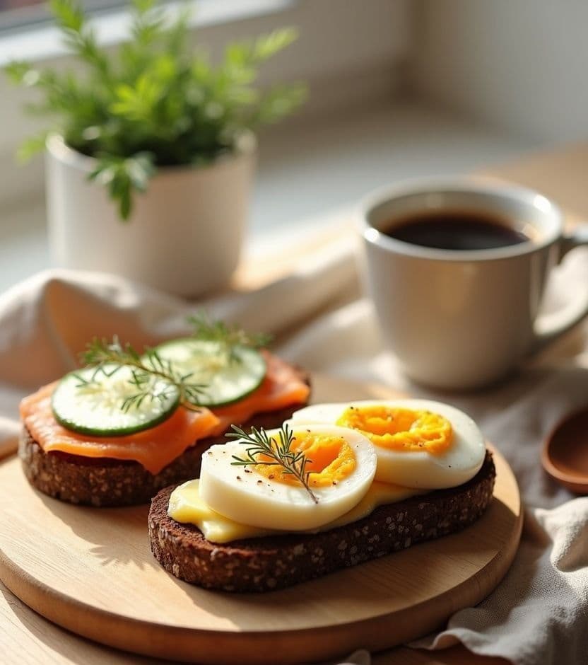 Smörgås, open Swedish sandwich — Sweden breakfast Smörgås, open Swedish sandwich — Sweden breakfast
