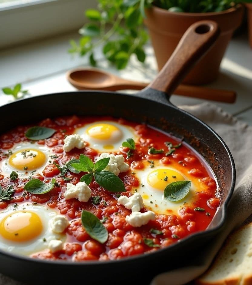 Strapatsada, tomato & feta — Greece breakfast recipe Strapatsada, tomato & feta — Greece breakfast recipe
