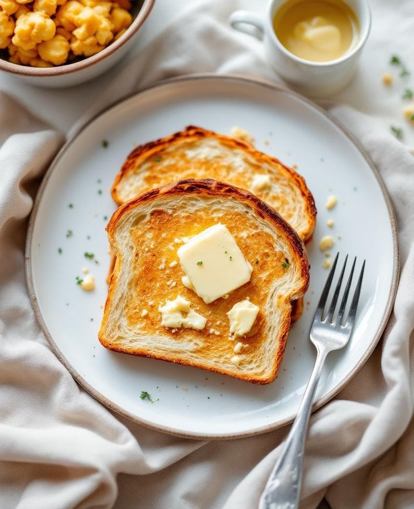 Torrada com manteiga, Portuguese toast - Portugal breakfast recipe Torrada com manteiga, Portuguese toast - Portugal breakfast recipe